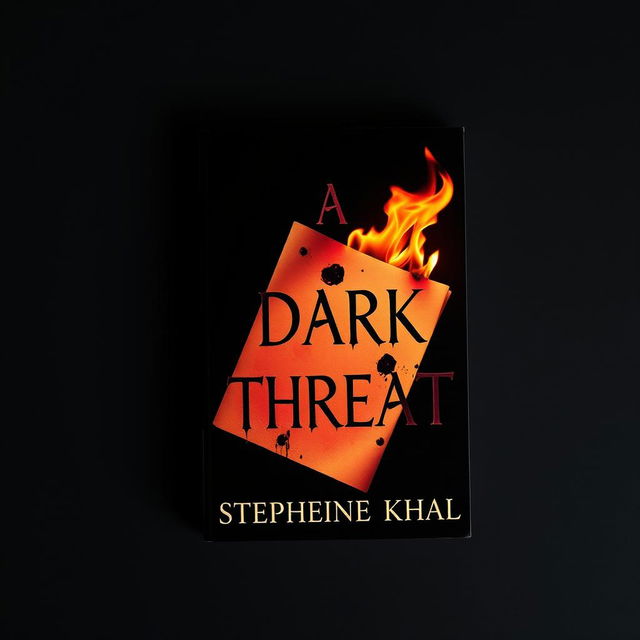 A horror-themed book cover titled 'A Dark Threat' by Stephanie Khal