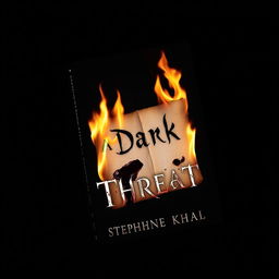 A horror-themed book cover titled 'A Dark Threat' by Stephanie Khal