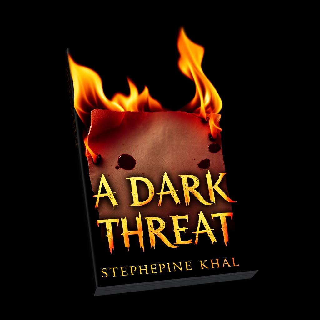 A horror-themed book cover titled 'A Dark Threat' by Stephanie Khal