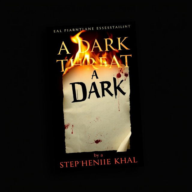 A horror-themed book cover titled 'A Dark Threat' by Stephanie Khal