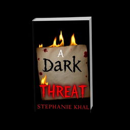 A horror-themed book cover titled 'A Dark Threat' by Stephanie Khal