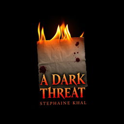 A horror-themed book cover titled 'A Dark Threat' by Stephanie Khal