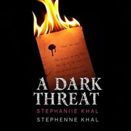 A horror-themed book cover titled 'A Dark Threat' by Stephanie Khal