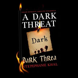 A horror-themed book cover titled 'A Dark Threat' by Stephanie Khal