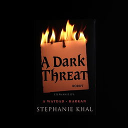 A horror-themed book cover titled 'A Dark Threat' by Stephanie Khal