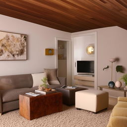 A cozy, fully furnished home, complemented by modern furniture and warm, inviting colors.