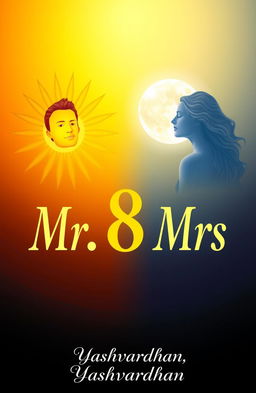 An artistic representation of the title 'Mr, Mrs 8' prominently displayed at the center