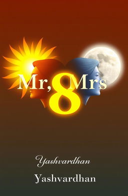 An artistic representation of the title 'Mr, Mrs 8' prominently displayed at the center
