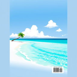 A simple and bright illustration of Nihiwatu Beach, capturing its stunning white sands and crystal clear turquoise waters