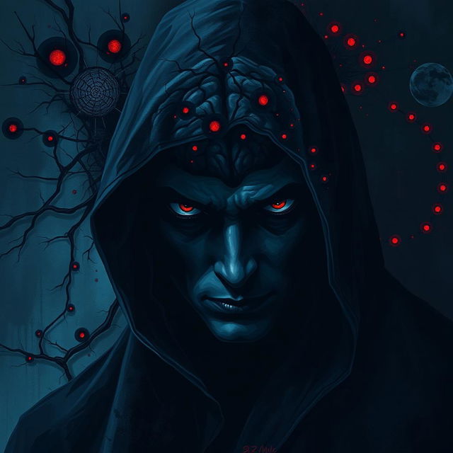 A visually striking illustration representing the theme of dark psychology, featuring a mysterious figure shrouded in shadows, symbolizing manipulation and secrecy