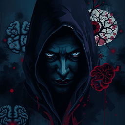 A visually striking illustration representing the theme of dark psychology, featuring a mysterious figure shrouded in shadows, symbolizing manipulation and secrecy