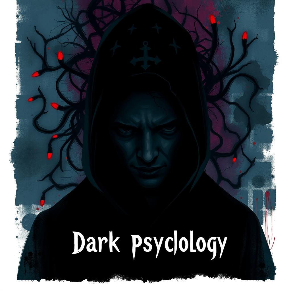 A visually striking illustration representing the theme of dark psychology, featuring a mysterious figure shrouded in shadows, symbolizing manipulation and secrecy