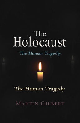A haunting yet respectful book cover for 'The Holocaust: The Human Tragedy by Martin Gilbert'