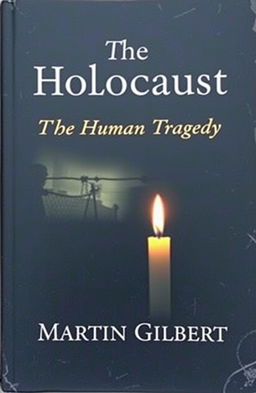 A haunting yet respectful book cover for 'The Holocaust: The Human Tragedy by Martin Gilbert'