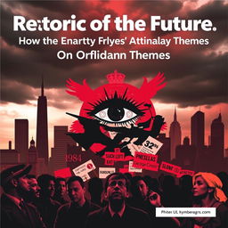 A thought-provoking book cover for 'Rhetoric of the Future: How the Labour Party Echoes Orwellian Themes'