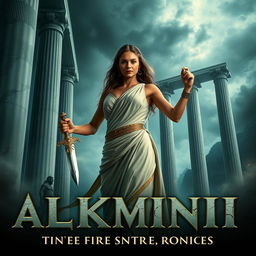In this captivating scene, Alkmini stands confidently at the center, embodying strength and poise