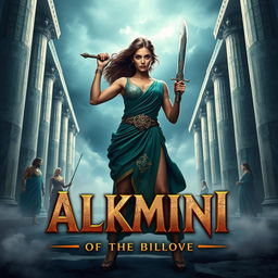 In this captivating scene, Alkmini stands confidently at the center, exuding strength and determination