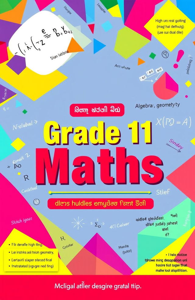 A vibrant and informative poster for a Grade 11 Mathematics class, featuring Sinhala text prominently displayed