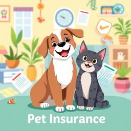 A visually appealing illustration depicting the concept of pet insurance