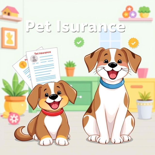 A visually appealing illustration depicting the concept of pet insurance