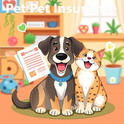 A visually appealing illustration depicting the concept of pet insurance