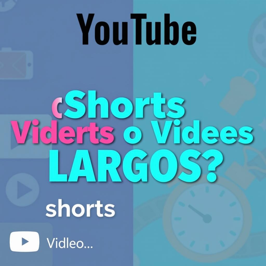 A captivating thumbnail for a YouTube video about monetizing a channel, featuring bold and eye-catching text saying "¿Shorts o Videos LARGOS?" in vibrant colors