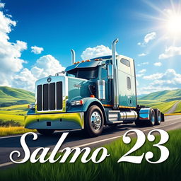 A highly detailed and realistic illustration of a Kenworth truck, prominently featuring the iconic chrome grille and sleek lines of the cab