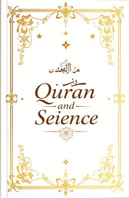 An elegant and sophisticated book cover design featuring an off-white background adorned with delicate golden motifs inspired by Islamic art