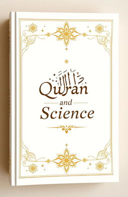 An elegant and sophisticated book cover design featuring an off-white background adorned with delicate golden motifs inspired by Islamic art