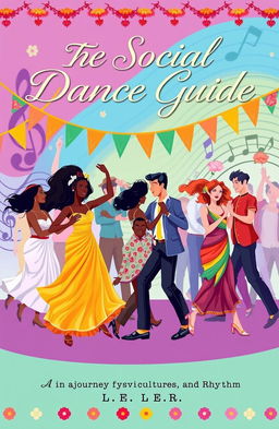 A vibrant cover illustration of 'The Social Dance Guide: A Journey Through Culture, Connection, and Rhythm'