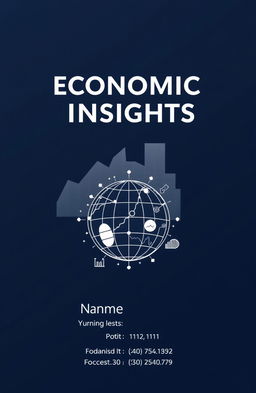 A sleek and modern project file cover page design tailored for an economics professional
