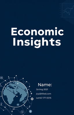 A sleek and modern project file cover page design tailored for an economics professional