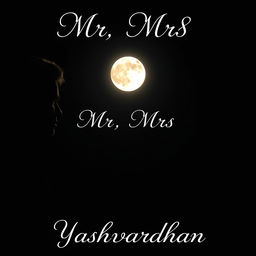 A mystical scene set against a dark night sky featuring the phrase 'Mr, Mrs 8' elegantly written in the background