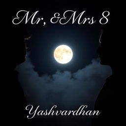 A mystical scene set against a dark night sky featuring the phrase 'Mr, Mrs 8' elegantly written in the background