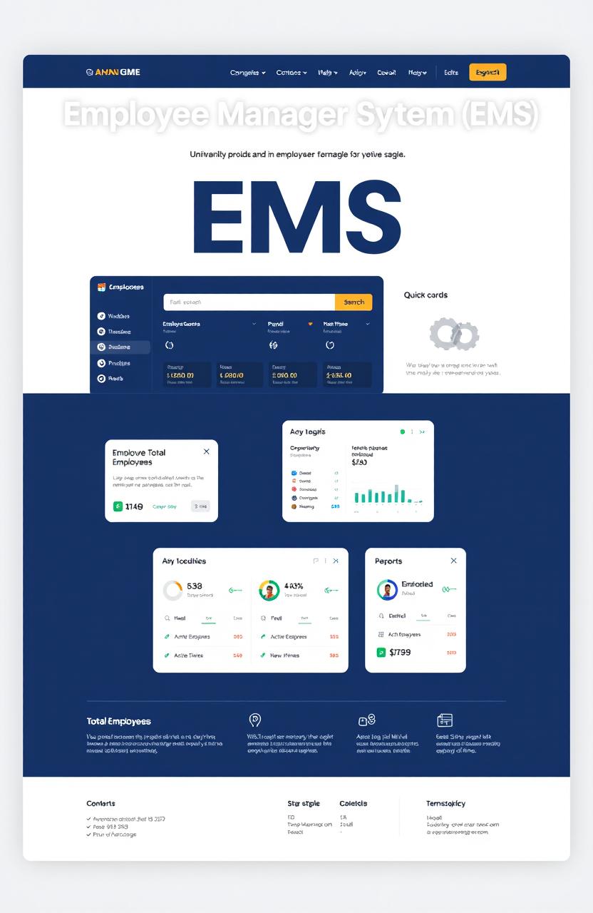 An elegant web page design for an Employee Management System (EMS)