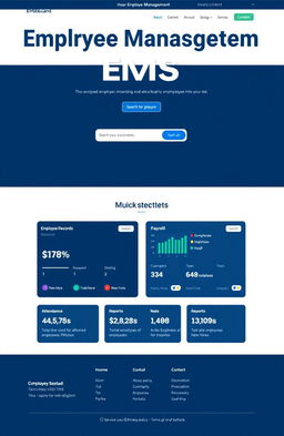 An elegant web page design for an Employee Management System (EMS)