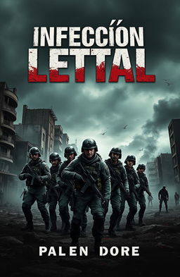 A dramatic and realistic book cover for a zombie apocalypse theme