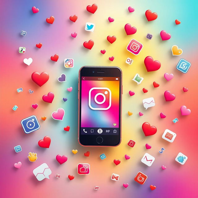 A vertical A4 image that immerses viewers in the vibrant universe of Instagram and social media engagement