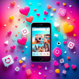 A vertical A4 image that immerses viewers in the vibrant universe of Instagram and social media engagement
