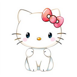 Hello Kitty as an animal character in a Disney-Pixar style, designed in a cute chibi style, depicted in full body