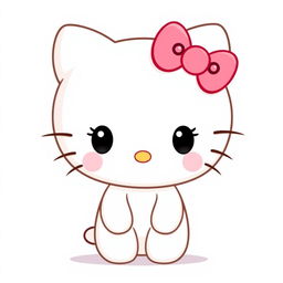 A full-body illustration of Hello Kitty designed in an animal shape, featuring a Disney Pixar style with cute chibi characteristics