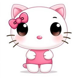 A full-body illustration of Hello Kitty designed in an animal shape, featuring a Disney Pixar style with cute chibi characteristics