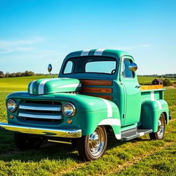 A custom-built truck based on a 1952 Ford Prefect, showcasing a unique blend of vintage and modern design elements