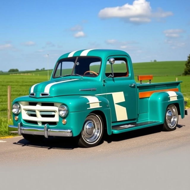 A custom-built truck based on a 1952 Ford Prefect, showcasing a unique blend of vintage and modern design elements