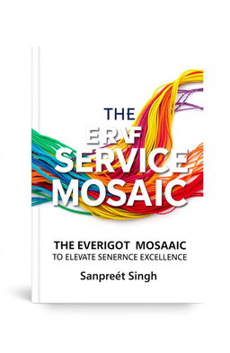 A creative book cover for 'THE SERVICE MOSAIC : WEAVING TOGETHER INSIGHTS TO ELEVATE SERVICE EXCELLENCE'