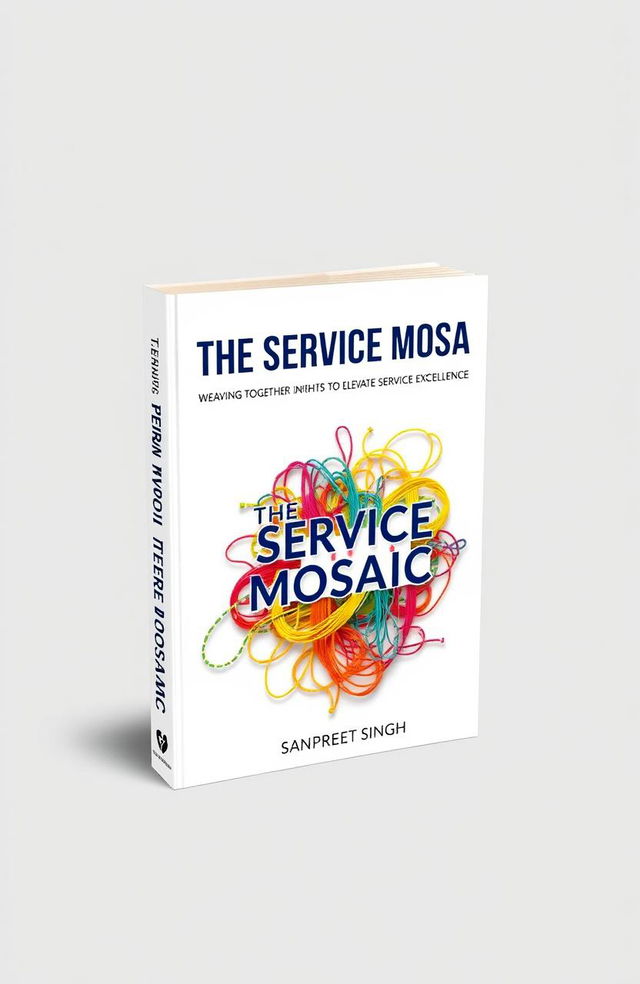 A creative book cover for 'THE SERVICE MOSAIC : WEAVING TOGETHER INSIGHTS TO ELEVATE SERVICE EXCELLENCE'