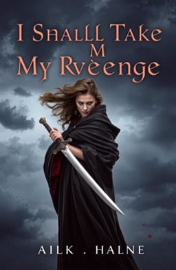 A dramatic novel cover design for 'I Shall Take My Revenge'