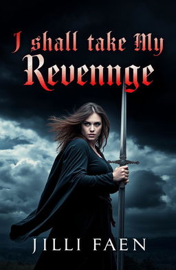 A dramatic novel cover design for 'I Shall Take My Revenge'