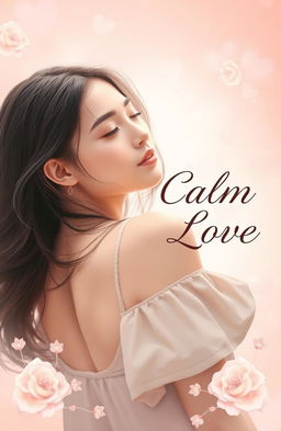 A young woman with loose, flowing hair gracefully turning back, showcasing a serene expression