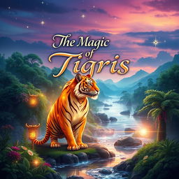 A stunning book cover design for a fantasy novel titled 'The Magic of Tigris'